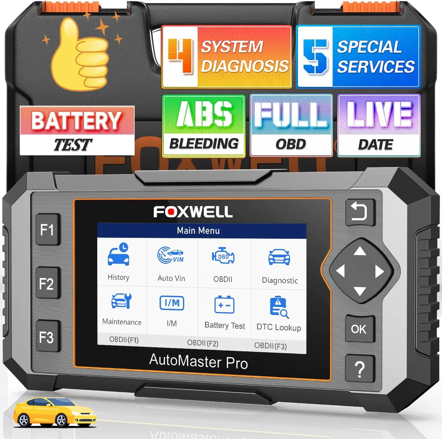 Диагностический сканер FOXWELL NT614 Elite OBD2, автомобильный диагностический инструм сканер диагностики авто ент OBD 2 датчик давления в шинах диагностика автомобиля тестер автомобильный  программатор кабель трекер