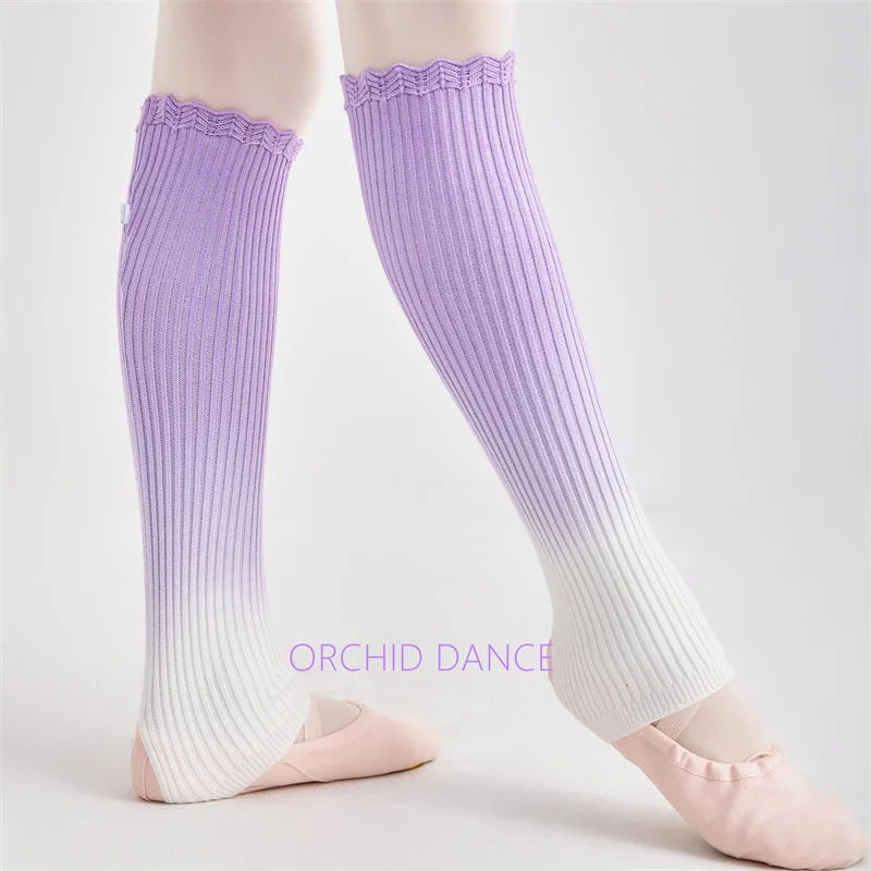 Fashion High Quality Kids Girls Children Ombre Pink Purple Blue Grey Warm-up Sports Yoga Ballet Dance Leg Warmers