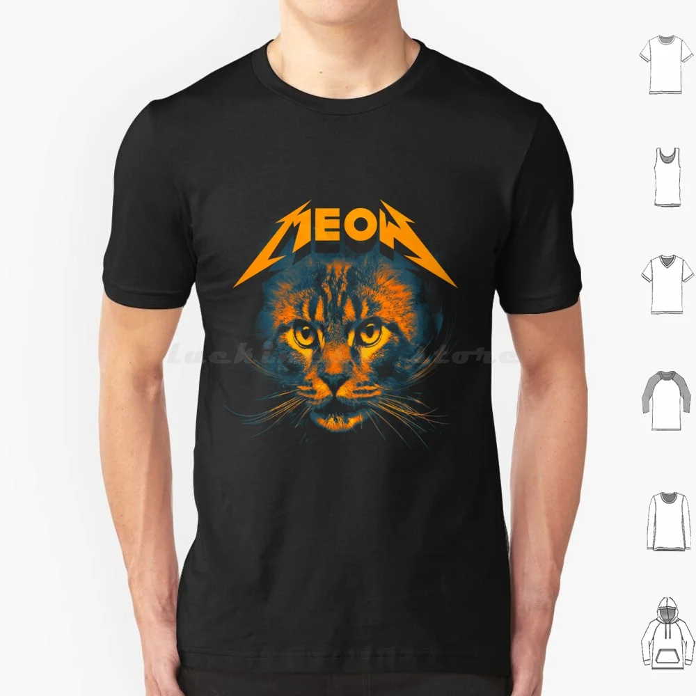 Meow T Shirt Men Women Kids 6xl Meow Cat Pet Music Animals Logo Parody Pop Art Pop Culture And Roll Metal Bad Ass Cute