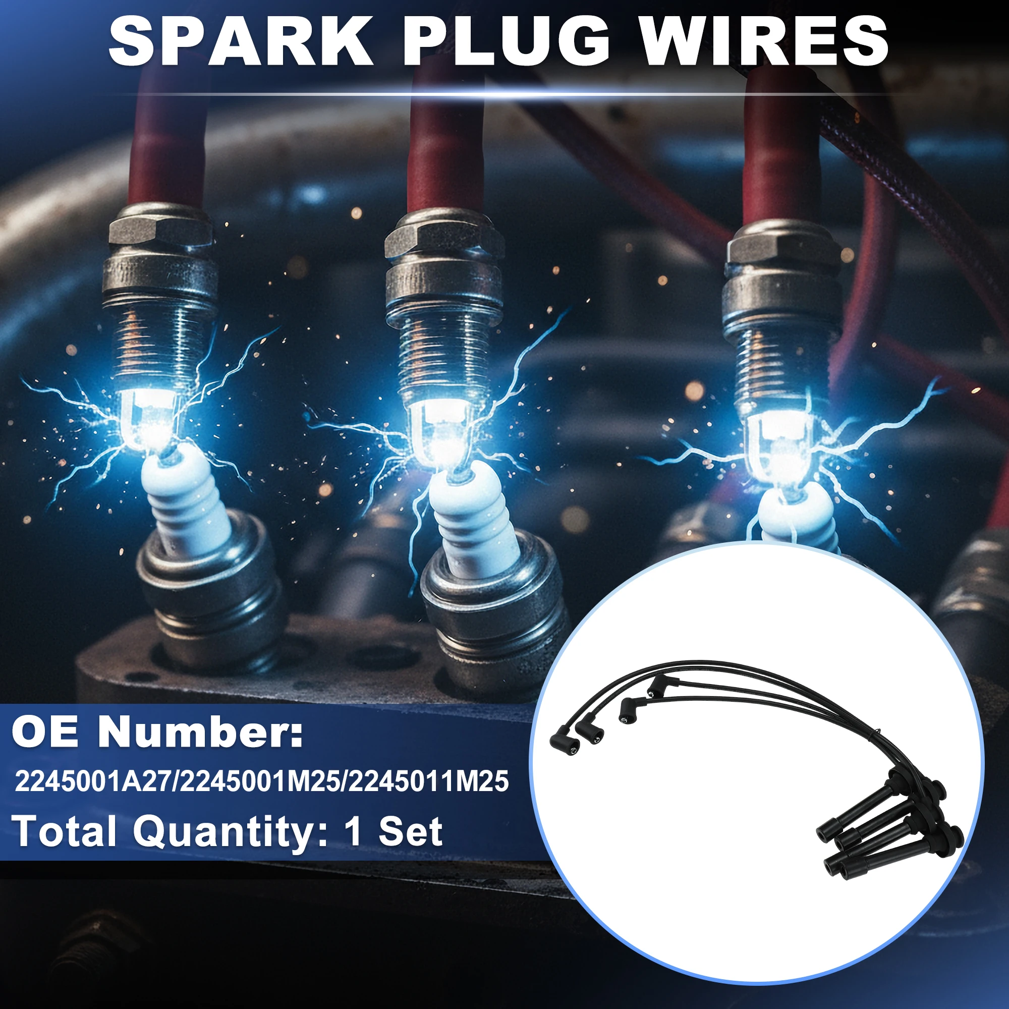 UXCELL 1 set Spark Plug Wire for Mitsubishi Expo 1992-1995 MD183124/MD193015/MD198216