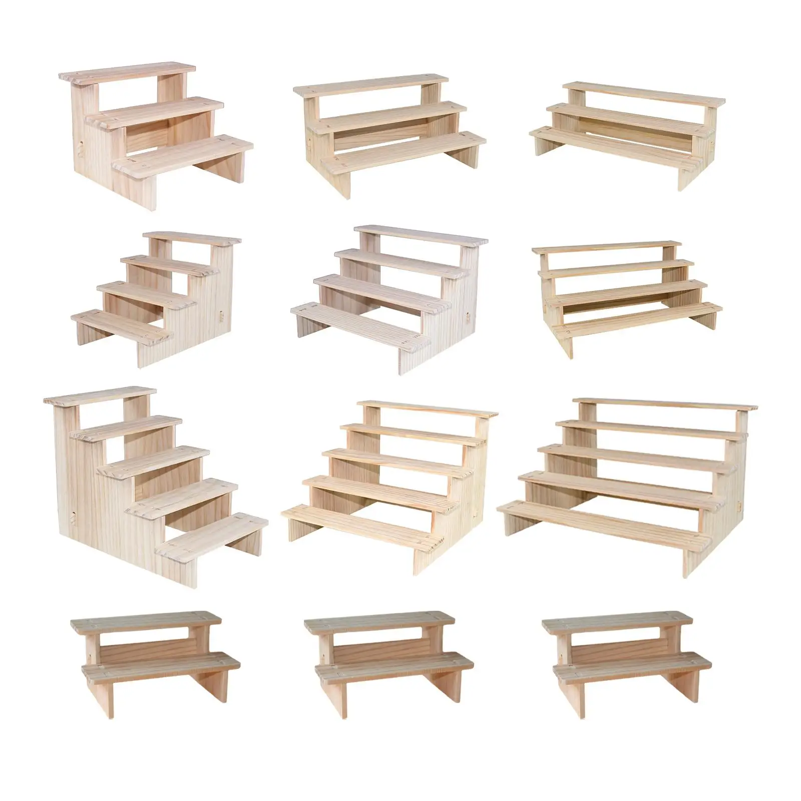 Wood Display Riser Wood Display Riser Stand Multilayer Reveal Frame Showcase Fixtures Product Stand for Dessert Conutertop