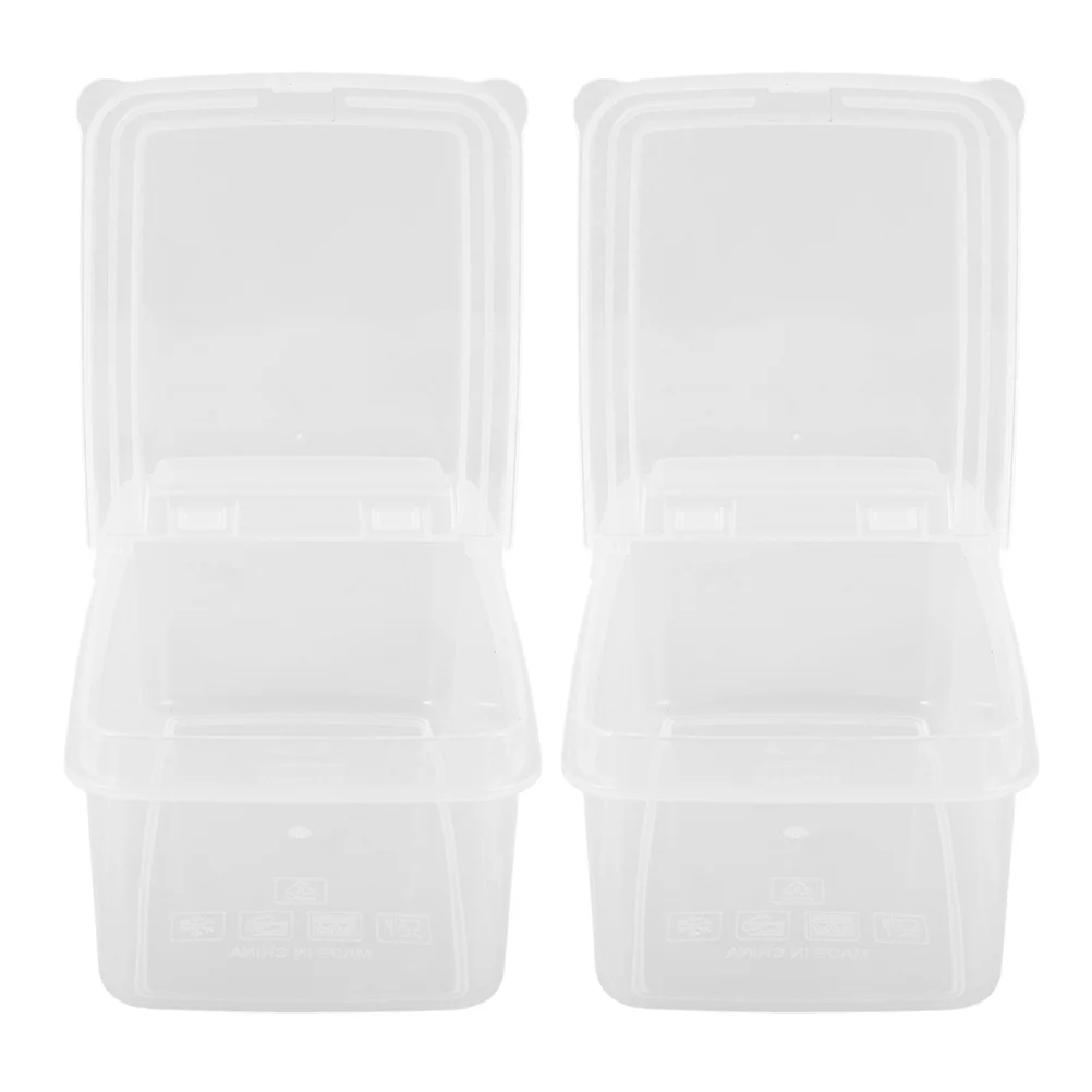 

2Pcs Cheese Storage Container Clear Box Airtight Seal Fridge Organizer Reusable for Cheese Butter Storage Fridge Organization