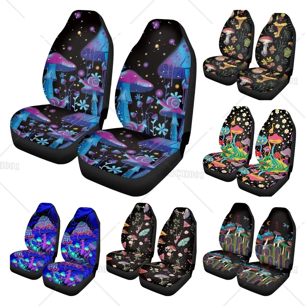 Pokrowiec na fotel samochodowy Witch Mushroom Pokrowiec na przedni fotel SUV Pełny zestaw dla kobiet Pokrowiec na fotel kubełkowy Pokrowiec na koc