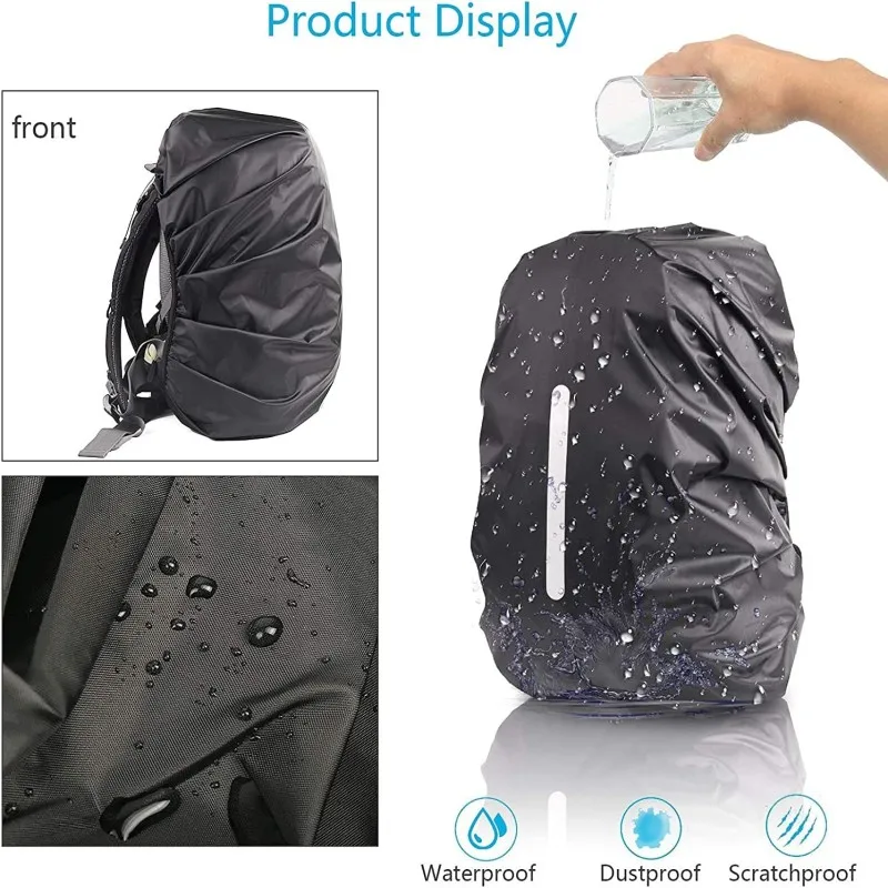 15-85L Waterproof Backpack Rain Cover Ultralight Hi-Visibility with Reflective Strip Anti-dust for Hiking Camping Cycling Travel