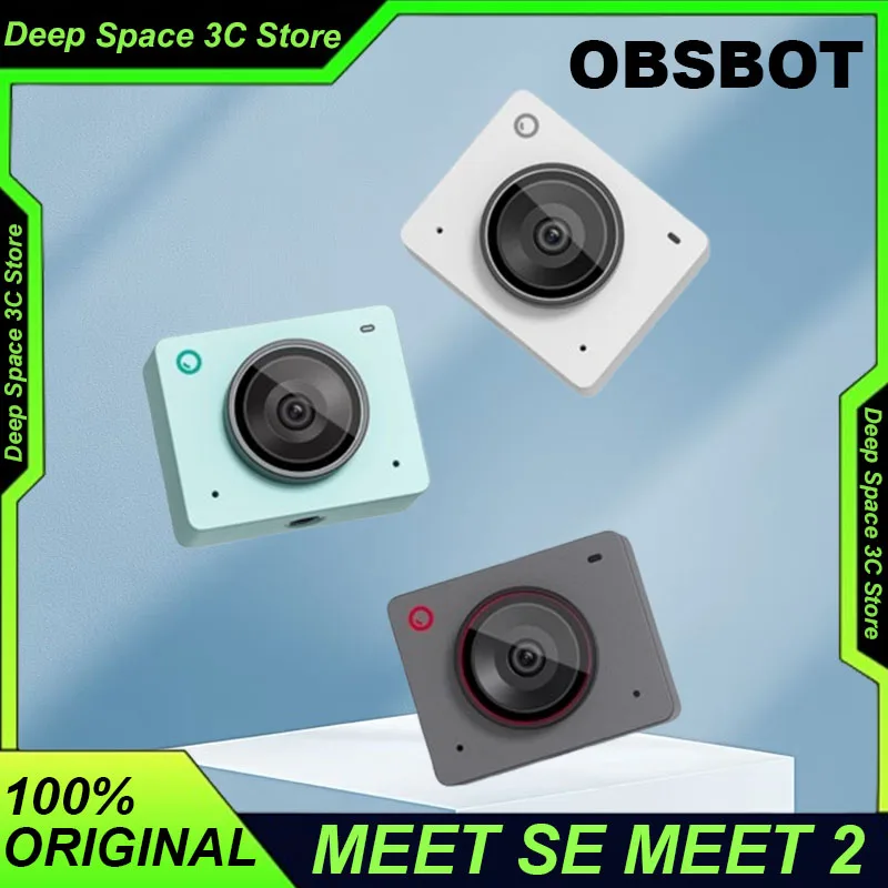 New OBSBOT Meet SE Meet 2 Webcam AI Framing Streaming Camera 1080P 4K 100FPS 1/2.8 Sensor Custom PC Camera for Laptop Meeting