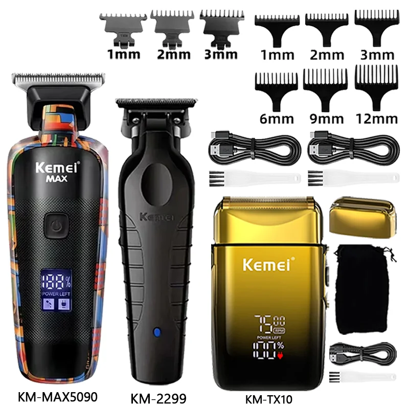

Kemei Km-MAX5090 Km-2299 Km-TX10 Триммер для волос Электрическая машинка для стрижки волос Машинка для стрижки волос Парикмахерская Беспроводная машинка для стрижки волос для мужчин