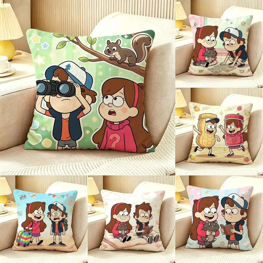 Animation Gravity Falls Cushion Cover Pillow Cover Nordic Minimalist Throw DoubleSided Print Cushion Case for Sofa Bedroom Decor
