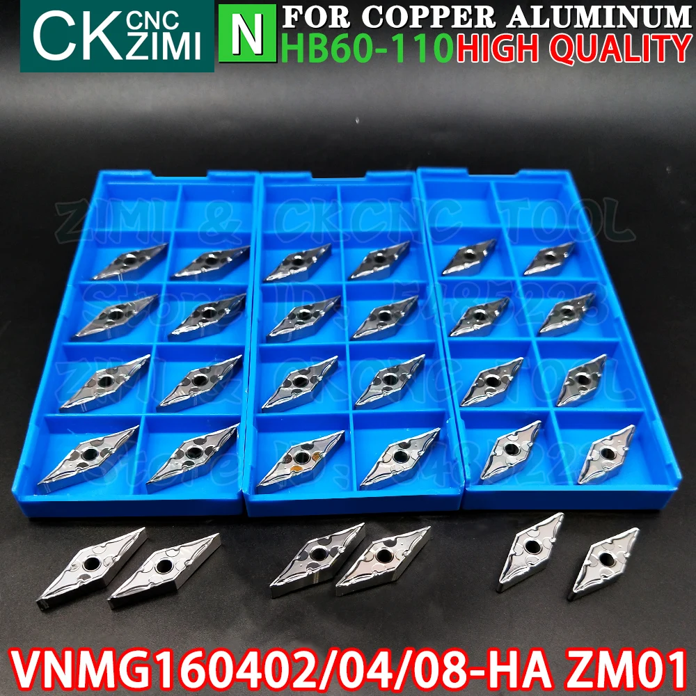 VNMG160402-HA ZM01 VNMG160404-HA ZM01 VNMG160408-HA ZM01 Твердосплавный алюминий Пластины Токарные пластины Инструменты ЧПУ VNMG1604 VNMG 1604 механический резак Токарный станок металлу Режущие инструменты для алюминия