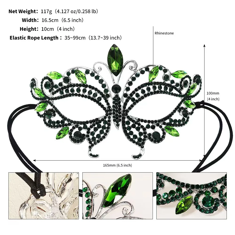 Masques pour les yeux avec biscuits scintillants pour femmes, demi-masque, costume vénitien, Rhde fin d'année, accessoires de costume, reine, sexy, 1 pièce