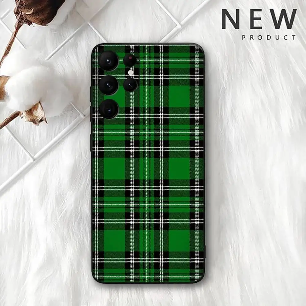 حافظة لهاتف سامسونج S 25,24,23,22,30,21,10,9,Ultra,Plus,Lite,FE,4,5G حافظة ناعمة سوداء من Clan Stewart Dress Tartan #3