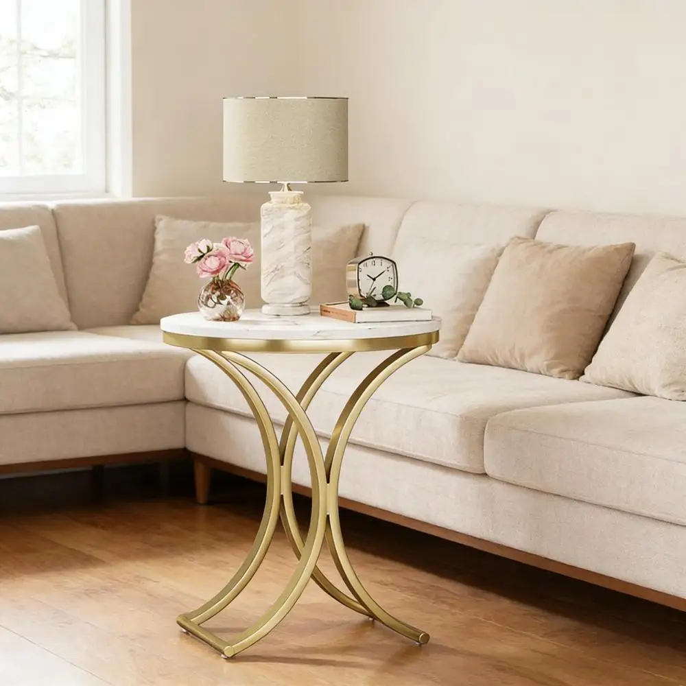 Versatile Design Sofa Side Table,Chic Round End Table,Narrow Coffee Table
