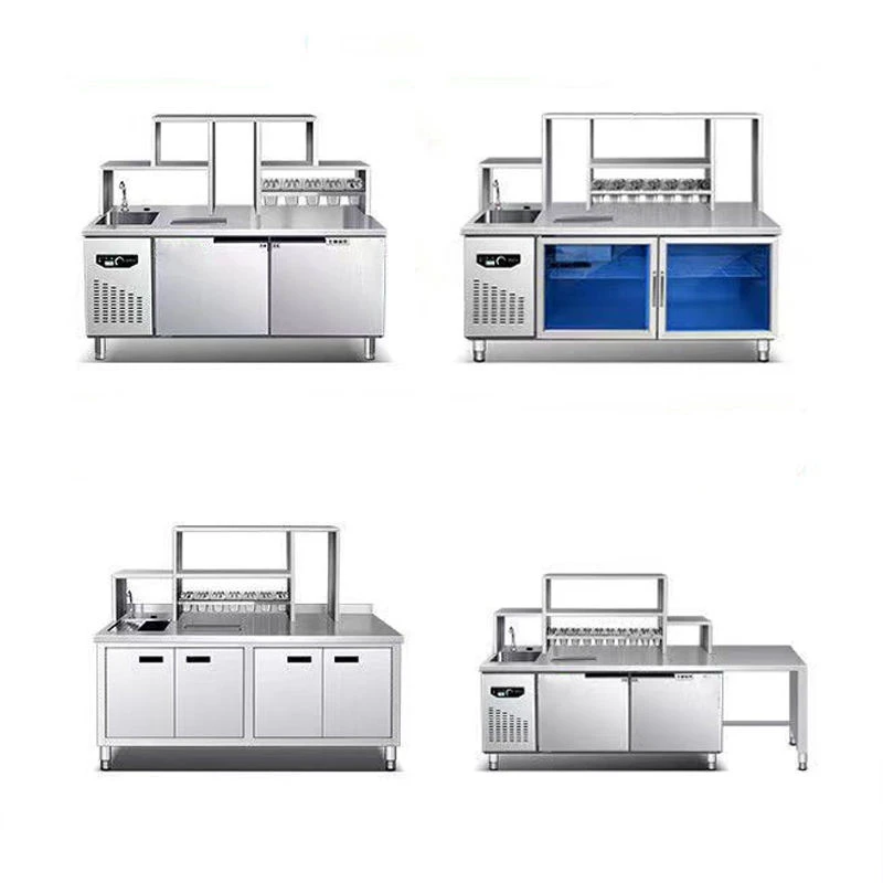 2024 New Den Automatic Bubble Tea Counter ize Drink Shop Bubble Tea Counter Refrigerator Milk Tea Equipment