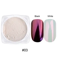 12 pièces/ensemble Aurora blanc ongles miroir poudre 0.3g/pot miroitant clair de lune Chrome Pigment poussière pour UV Gel vernis manucure décorations 6