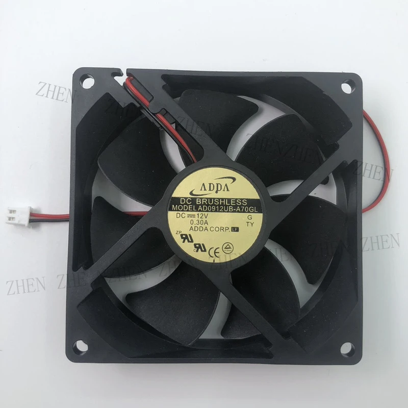 

S New for ADDA AD0912UB-A70GL DC12V 0.30A 2-Wire Cooling Fan#QW