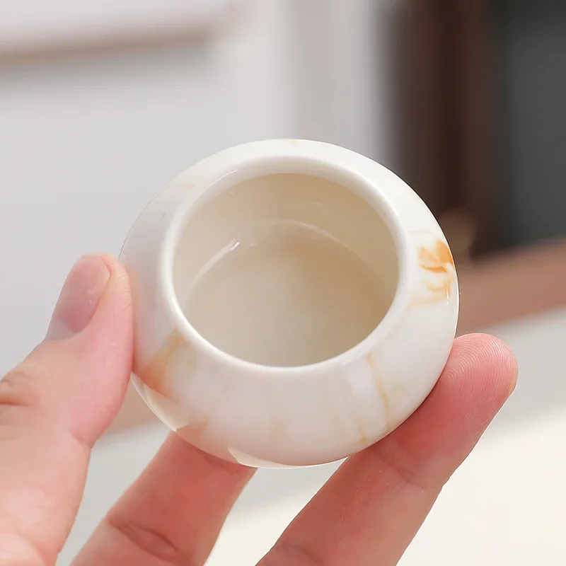 Mini Crocus Storage Jar Marble Ceramic Tea Jar Balm Box Cosmetic Cream Bottle Tea Table Decoration Accessories Ceramic Jar