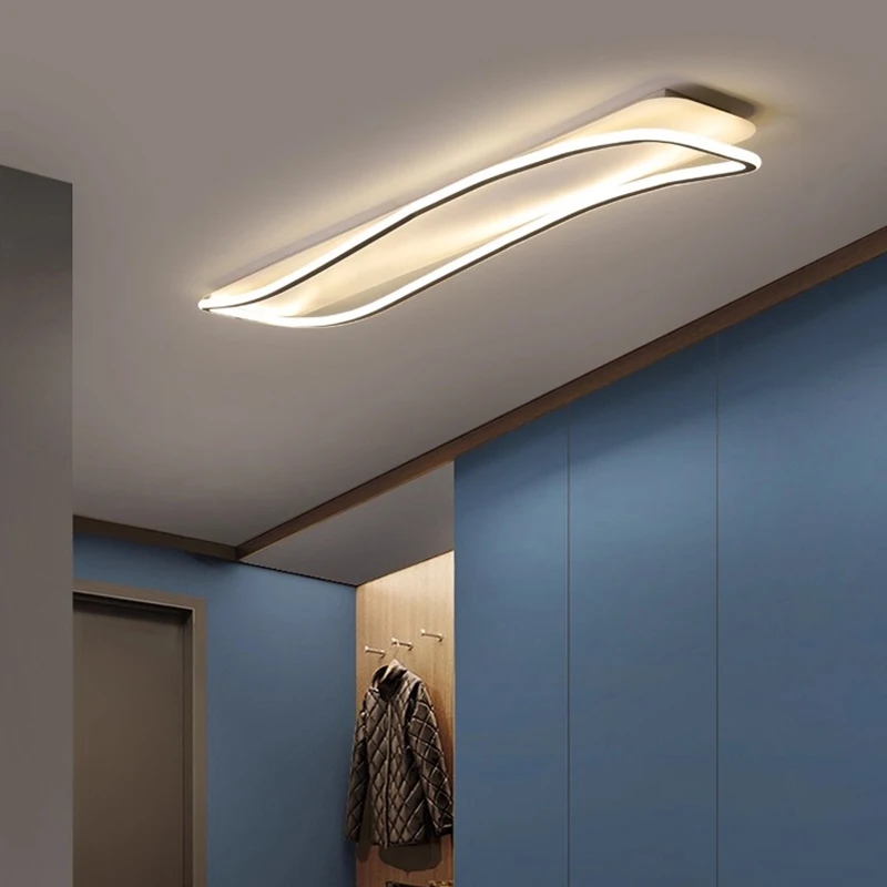 

Modern Creative Personality Wave Hallway Balcony LED Ceiling Lights Bedroom Cloakroom Aisle Hanging Lamp Home Decoration Fixture