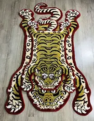 150x90cm Home Animal Shape Rug Creative Handmade Tiger Pattern Sofa Carpet Tapete Nordic LivingRoom Floor Mat Anti Slip Area Rug