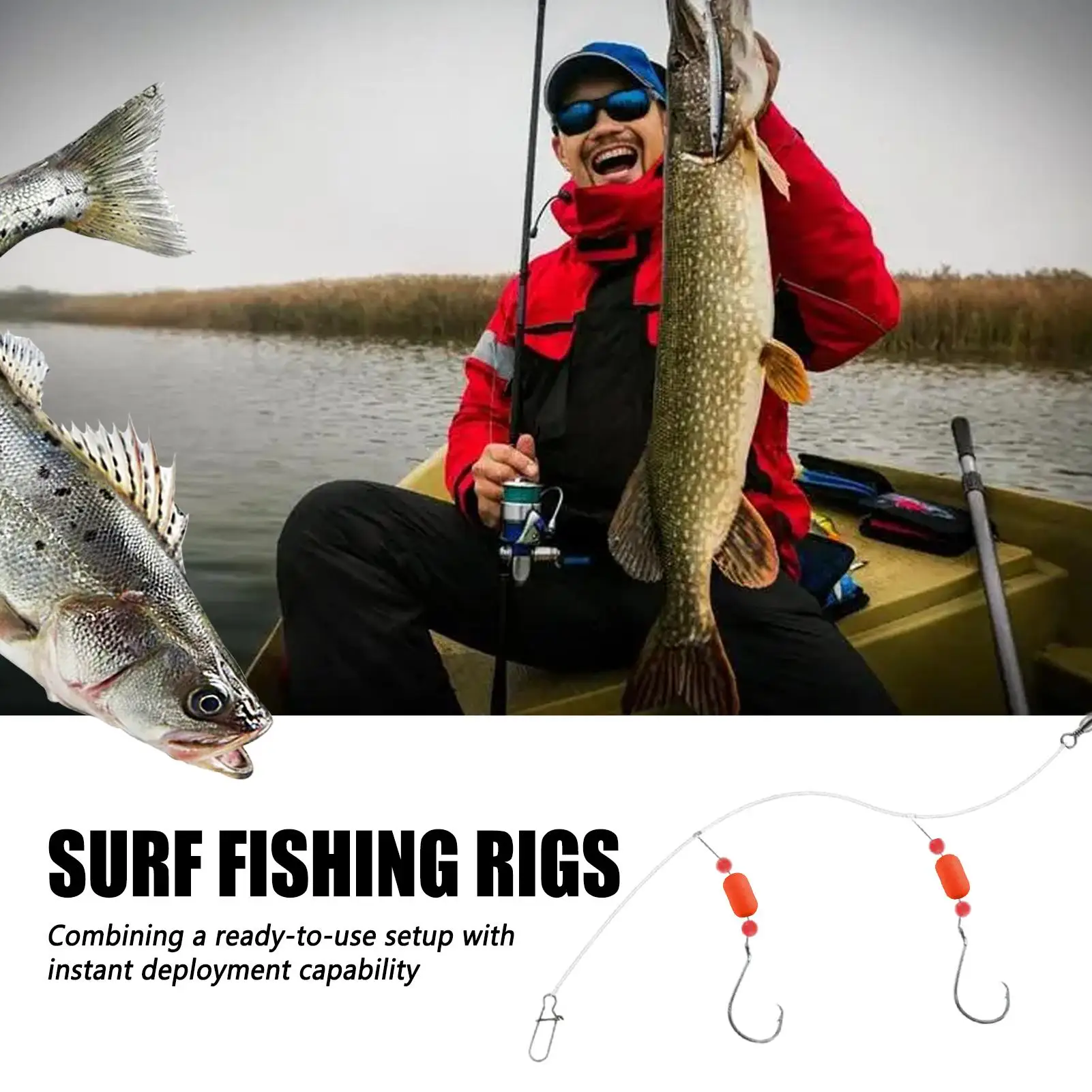 

Surf Fishing Rig Surf Fishing Gear Grip Tool Hooks Set For River Trout Snapper Beach Speckled Pompano Perch Catfish Pier Sea