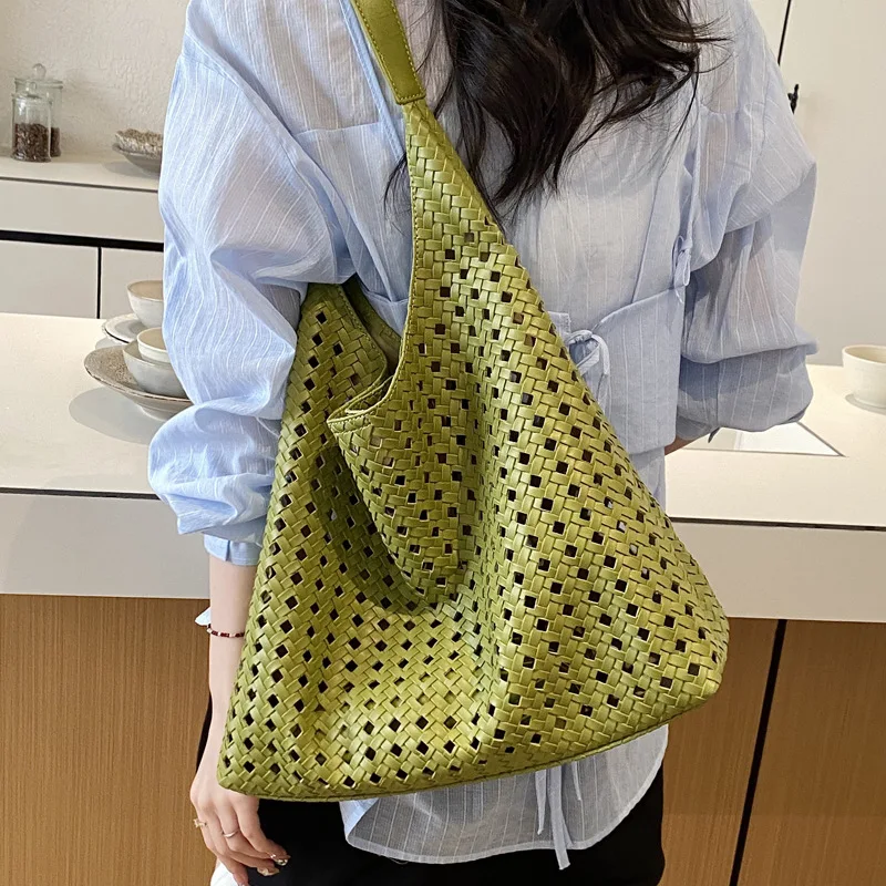 

Fashion Hollow Hobos shoulder bag for women handbag PU leather female composite bag resort beach Ladies big Totes bolsa feminna