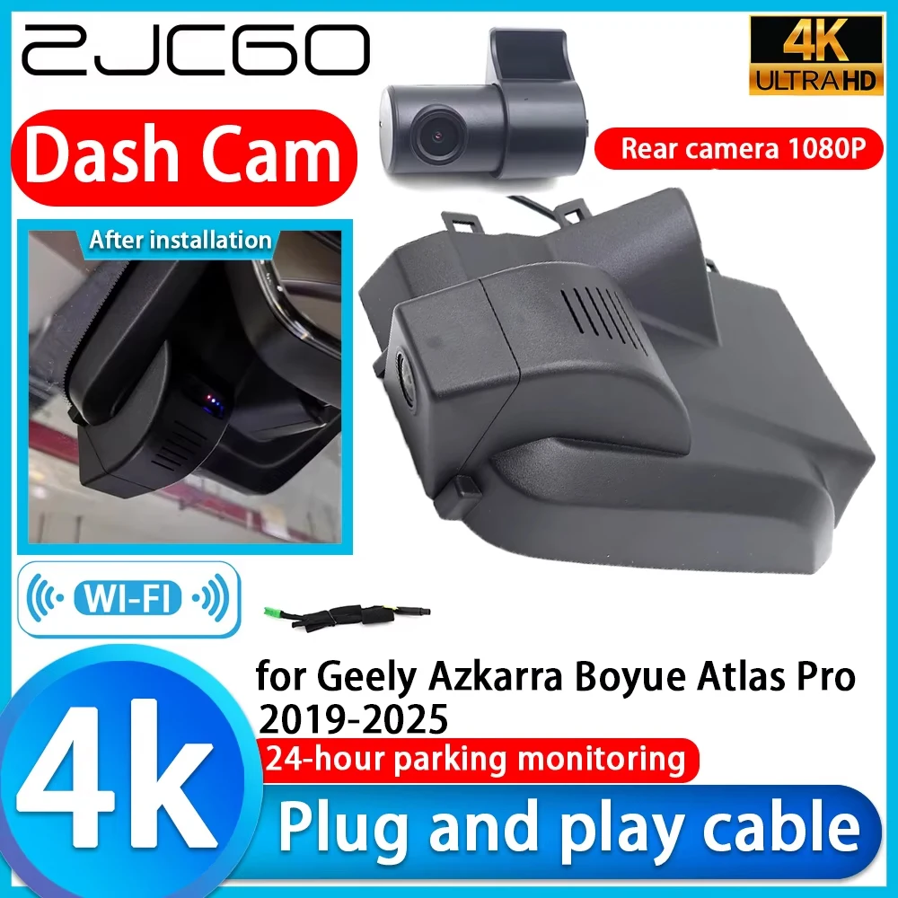 ZJCGO for Geely Azkarra Boyue Atlas Pro 2019-2025 4K DVR Dash Cam Car Camera UHD Lens 24h Monitor Video Recorder Recording
