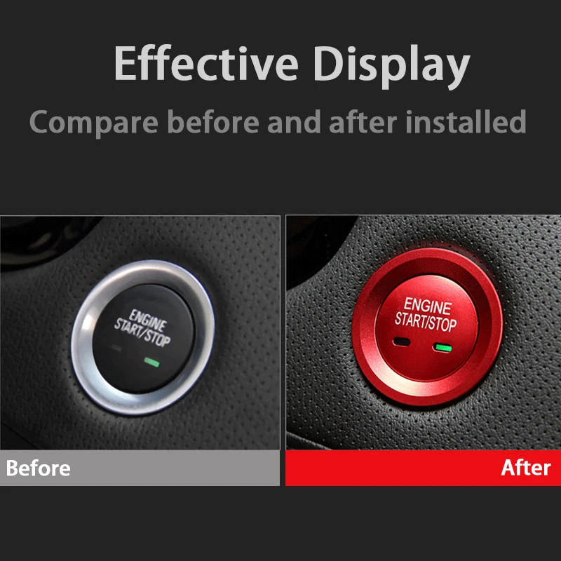 محرك بدء التوقف زر الديكور التصحيح الدائري ملصقات السيارات المعدنية لكاديلاك CT5 CT6 CTS XT5 XTS الملحقات الداخلية الكسوة