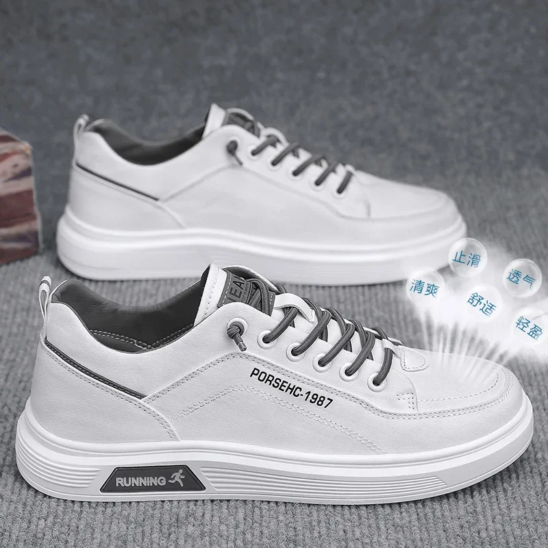 

Men's spring new breathable white shoes men's fashionable and versatile cloth shoes sports and casual board shoes