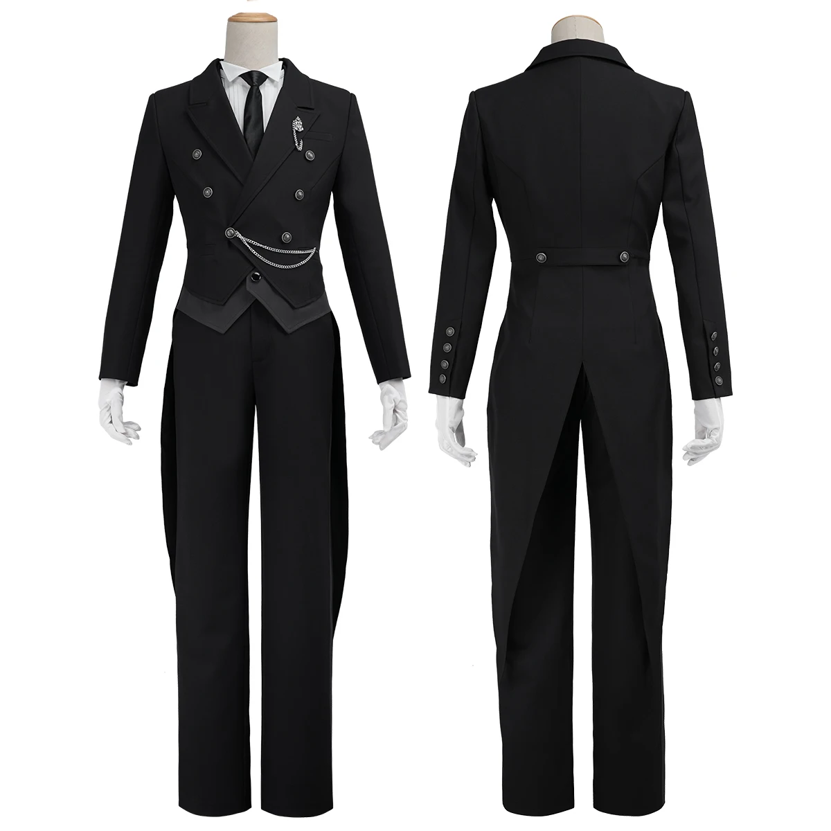 HOLOUN Anime Sebastian Michaelis Cosplay Kostüm Smoking-Outfit Frack Anzug Weste Hemd Hose Krawatte Convention Halloween Party