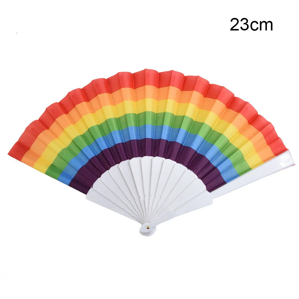 1pc Regenbogen Handheld Falt fächer Spanisch Regenbogen Falt tanz Leistung für Hochzeits feier Dekoration Festival Tanz geschenke