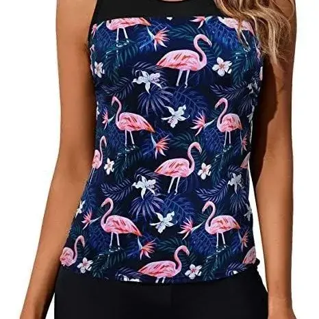 Conservative Belly Covering Sexy Print Bikini Top Women's Cross-Border Swimsuit Shirt Vest New Style 20330 Swimwear