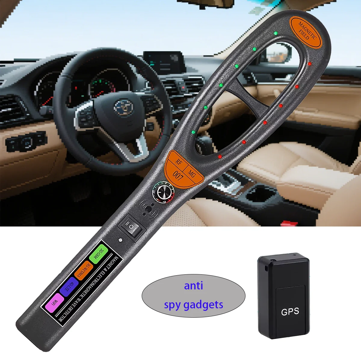 

Антишпионские гаджеты Профессиональный детектор скрытых устройств Найдите шпионские камеры/GPS-трекеры 20–35 часов непрерывного использования