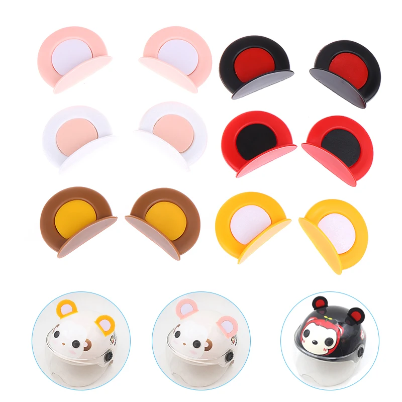 

1Pair Helmet Bear Ears Decoration Motorcycle Electric Car Driving Styling Cute Bear Ears Stickers Decor Helmet Accessories