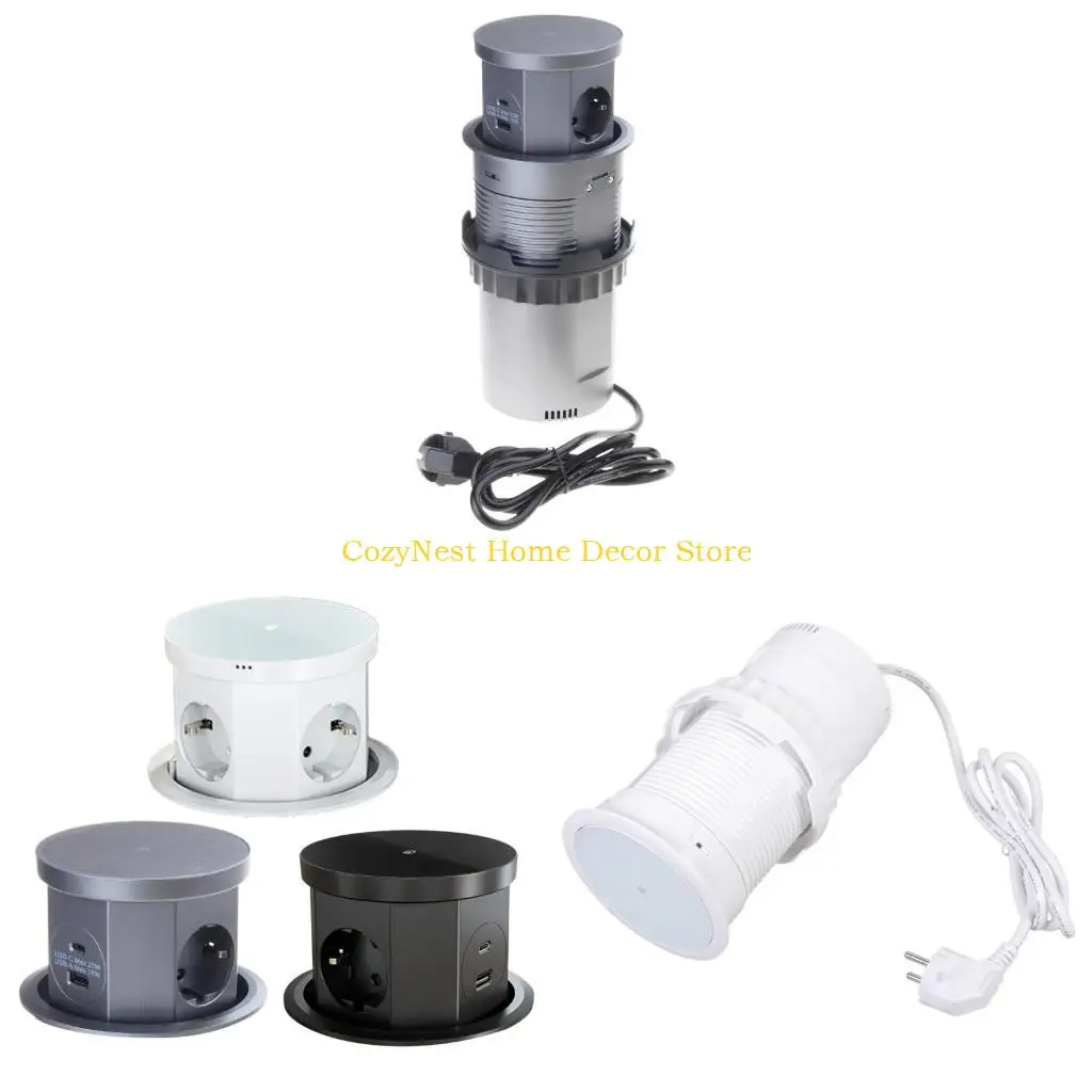 

92MF Гидравлическая демпфирующая подъемная розетка Выдвижная розетка Настольные столешницы Розетка с беспроводной зарядкой через