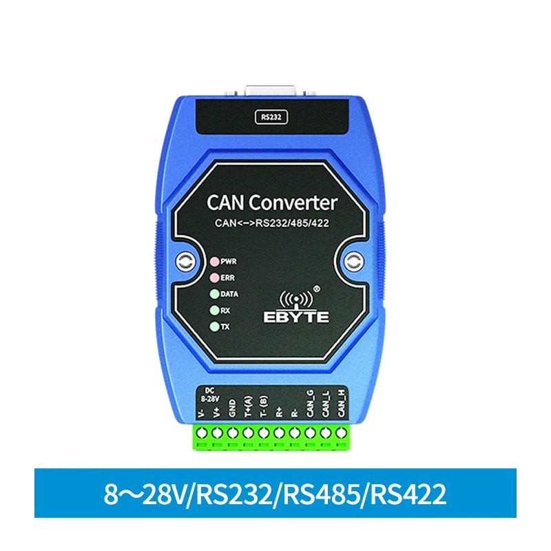 

CAN to Serial Protocol Converter Can to RS485/RS232/RS422 ECAN-401S DC 8V～28V Build in Watchdog Wide Baud Rate Range