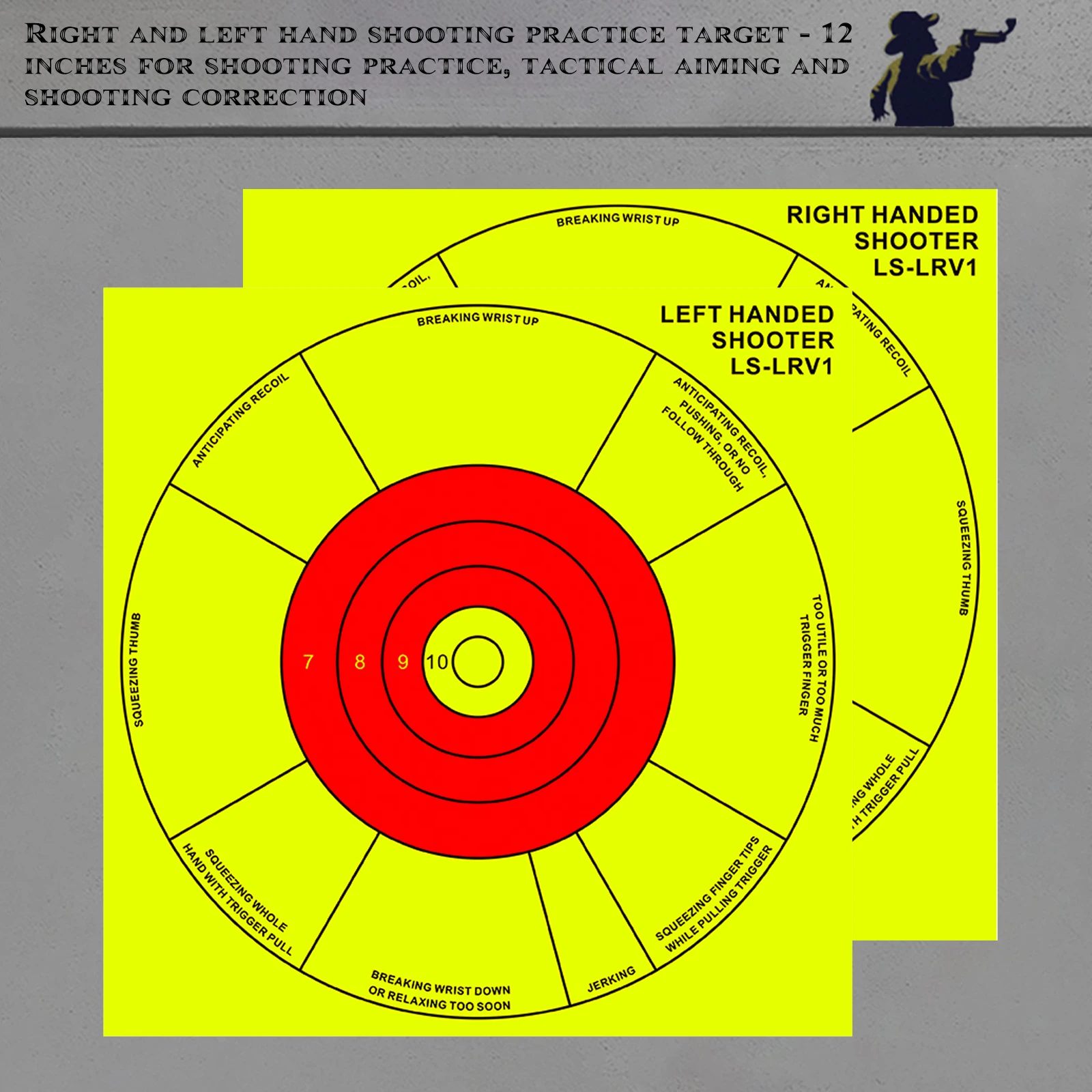 5Pcs 12inch Circular Target for Left and Right Hand Shooting Habits and Precision Practice, Correct Shooting Posture, Correction of Bad Shooting Habits Practice Target Stickers for Shooting Practice, Aiming and Correction