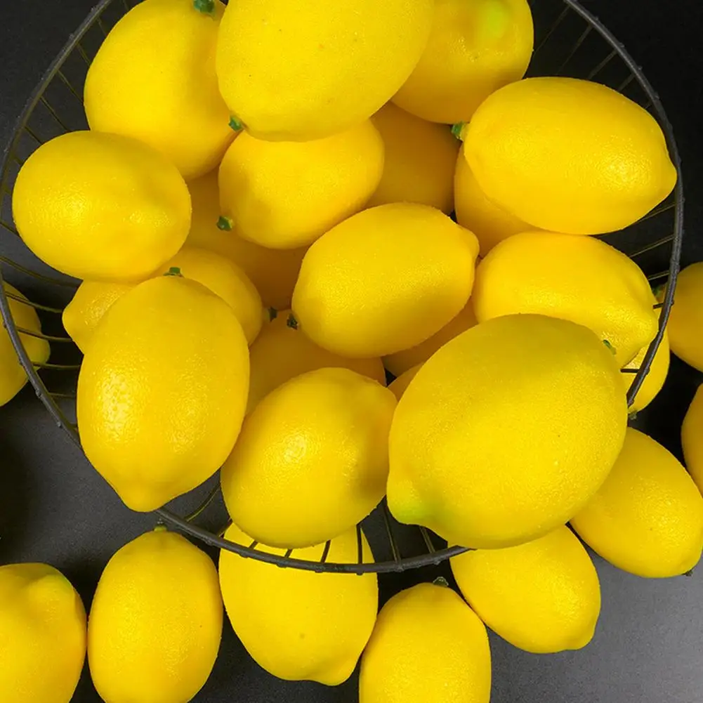 12pcs Artificial Fake Lemons Realistic Faux Fruits Photography Props For Home Kitchen Table Decoration Decorative Fruits