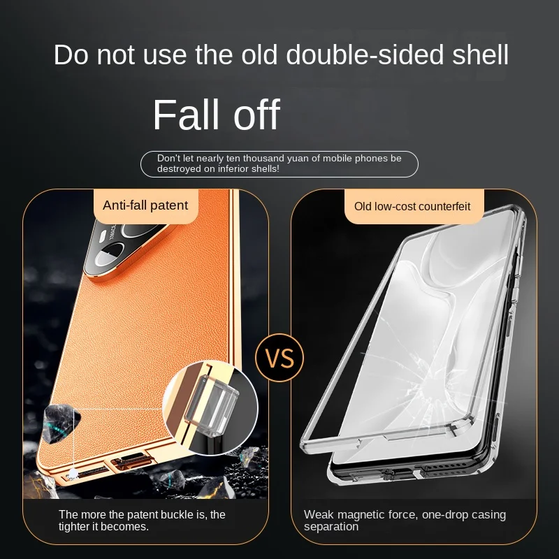 Per Huawei Pura 70 Pro HBN LX9 Custodia 360 Protezione completa Frontale Custodia in vetro trasparente Cover posteriore in pelle PU per Huawei Pura 70 Pro Plus