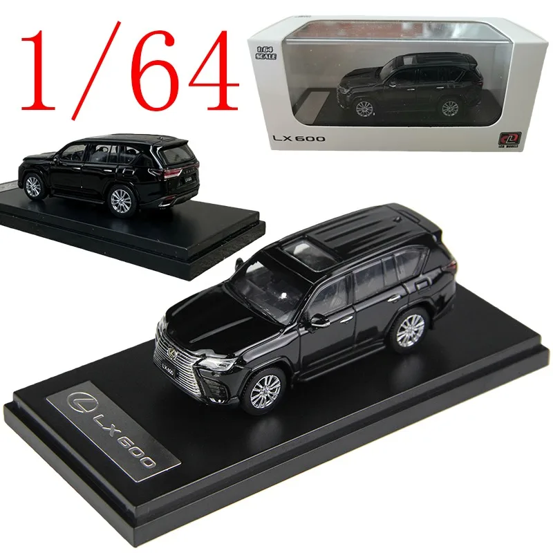 

Литая под давлением ЖК-дисплей в масштабе 1/64, модель автомобиля Lexus из сплава Lexus LX600, черные игровые транспортные средства, игрушки для мальчиков, подарок, оригинальная коробка