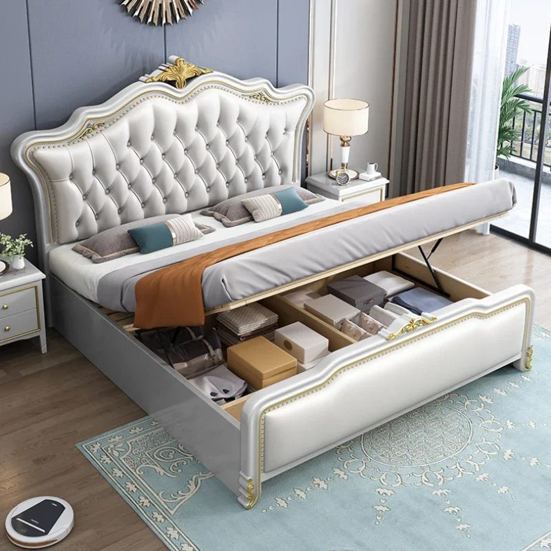 

Design Queen Bed Frame Luxury Modern Girl Twin Double Bed Frame Aesthetic Sleeping Cabeceira De Cama Box Casal Bedroom Furniture