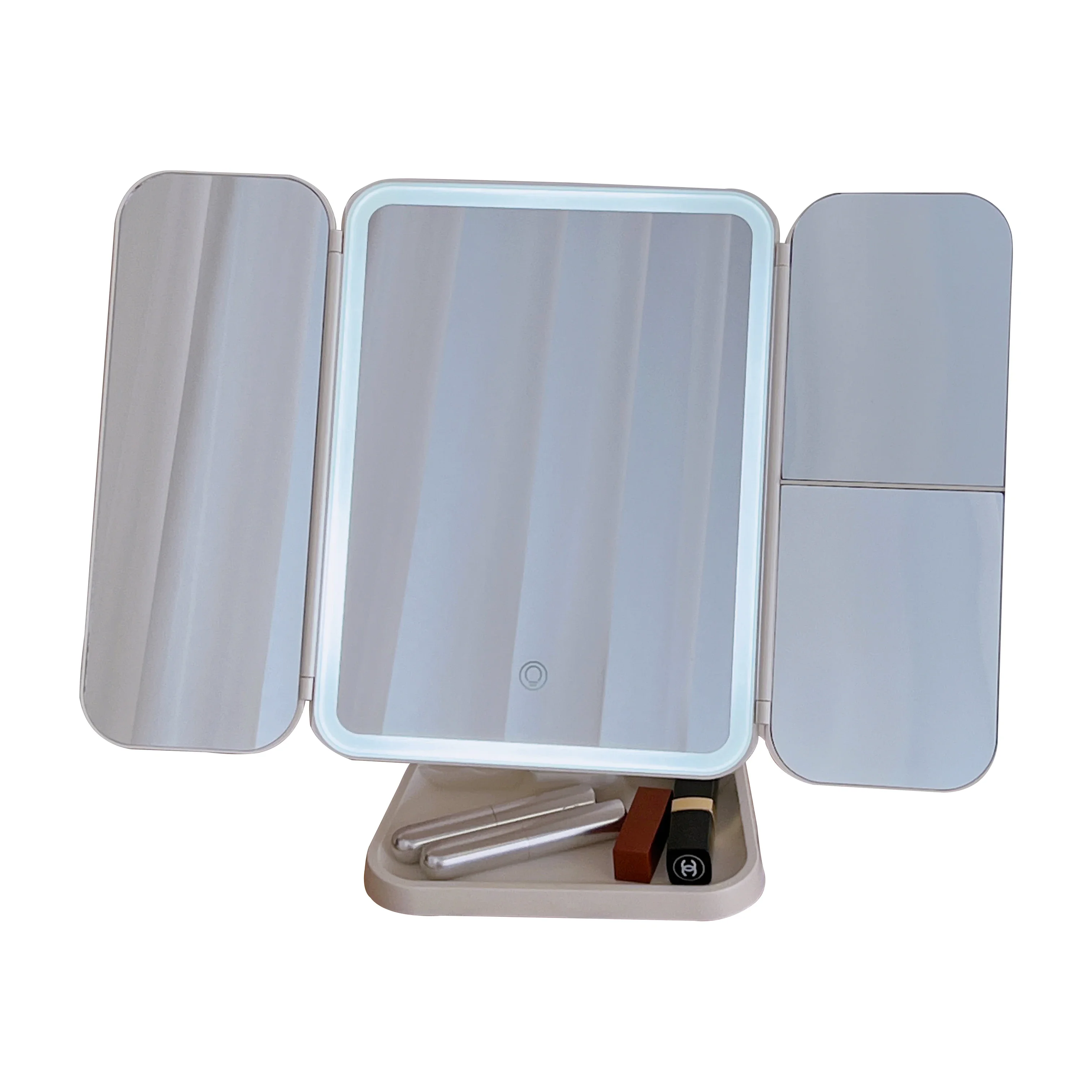 

Desktop Travel Led Make-up Mirror with Light Storage Box Two in One