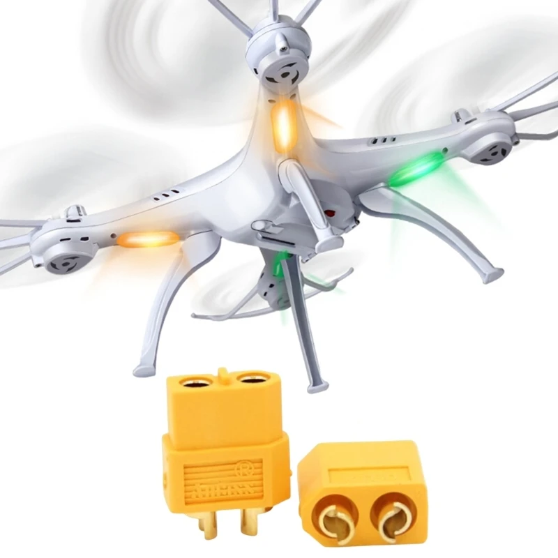 Male+Female Golden Connector / Plug Anti-skid Banana Plug Connector XT60 2PCS