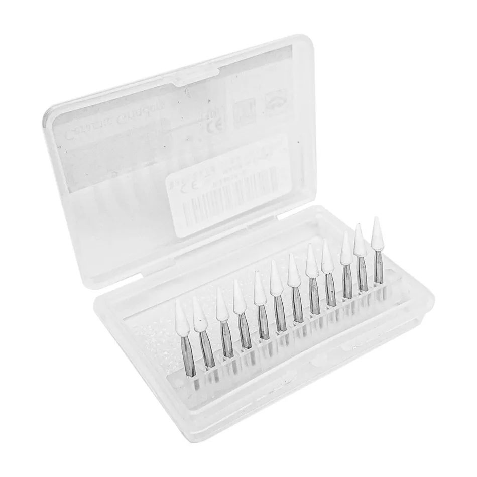 Cabeça de moagem de alta velocidade para polimento, areia dental e pedra, ferramentas do dentista, 1.6mm, FL2, CN1, RD1, 12pcs por caixa