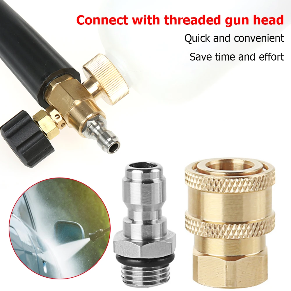 1-5Pairs High Pressure Washer Quick Connect Fittings M14x1.5mm Brass Connector for Snow Foam Pot Lance Spray Nozzle Adapter