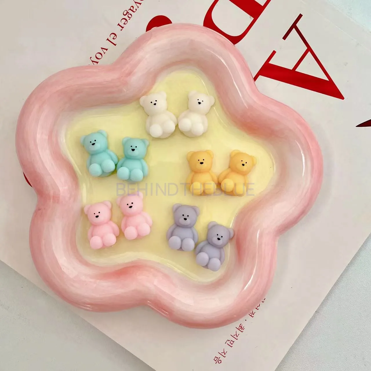 Mini Bear Silicone Mold 4 holes DIY Candle Mold for Candle Making Chocolate Mold Baking Mold Fondant Cake Mold