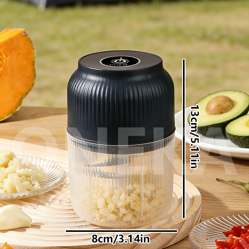 320ml Electric Mini Garlic Chopper USB Chili Pepper Grinder Kitchen Tool for Crushing Garlic Ginger Vegetables Baby Food Gift image 6