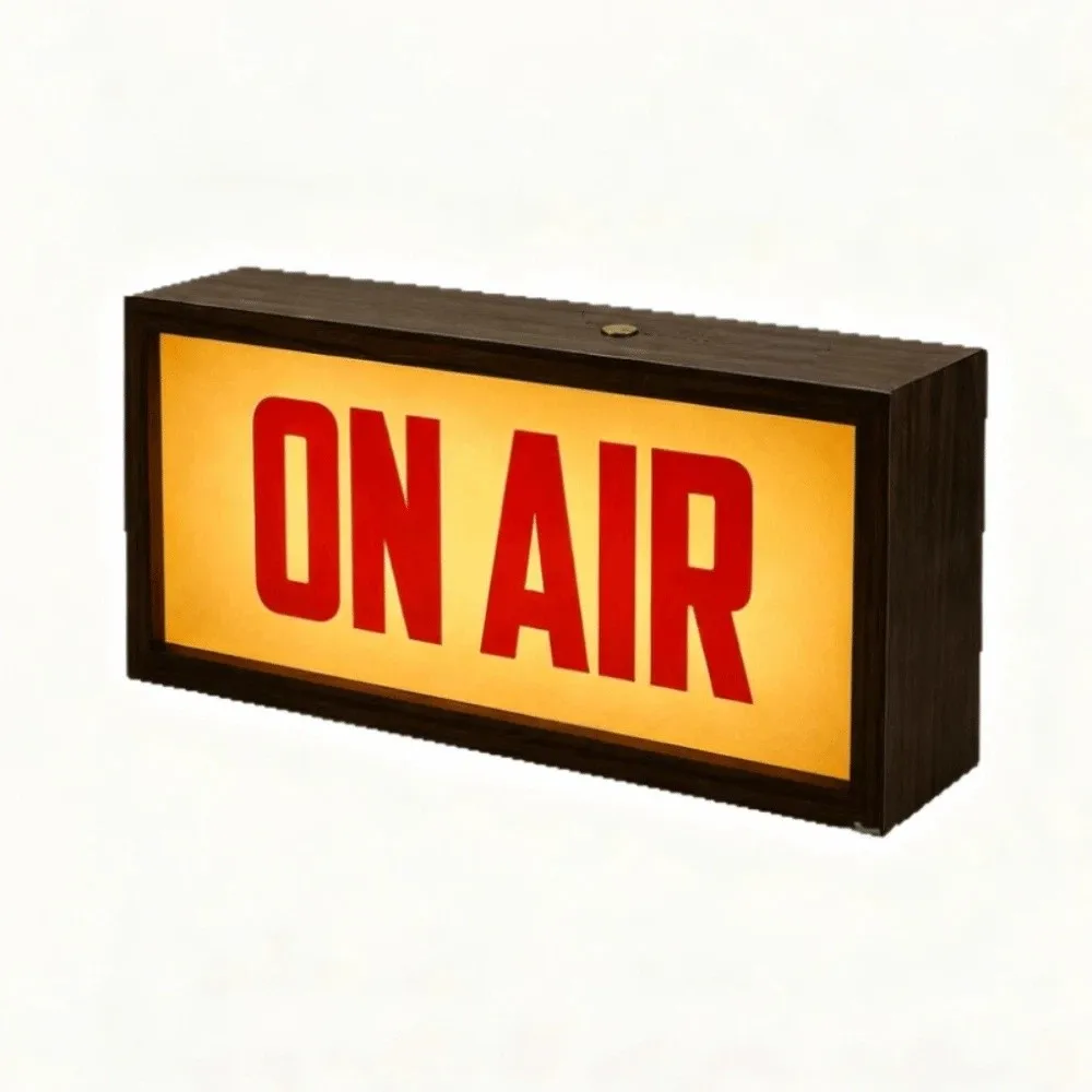 Broadcast ON AIR Sign Desk Mount Wall Mount LED Light Box Light Up Design Battery Operated Broadcast On Air Box Light