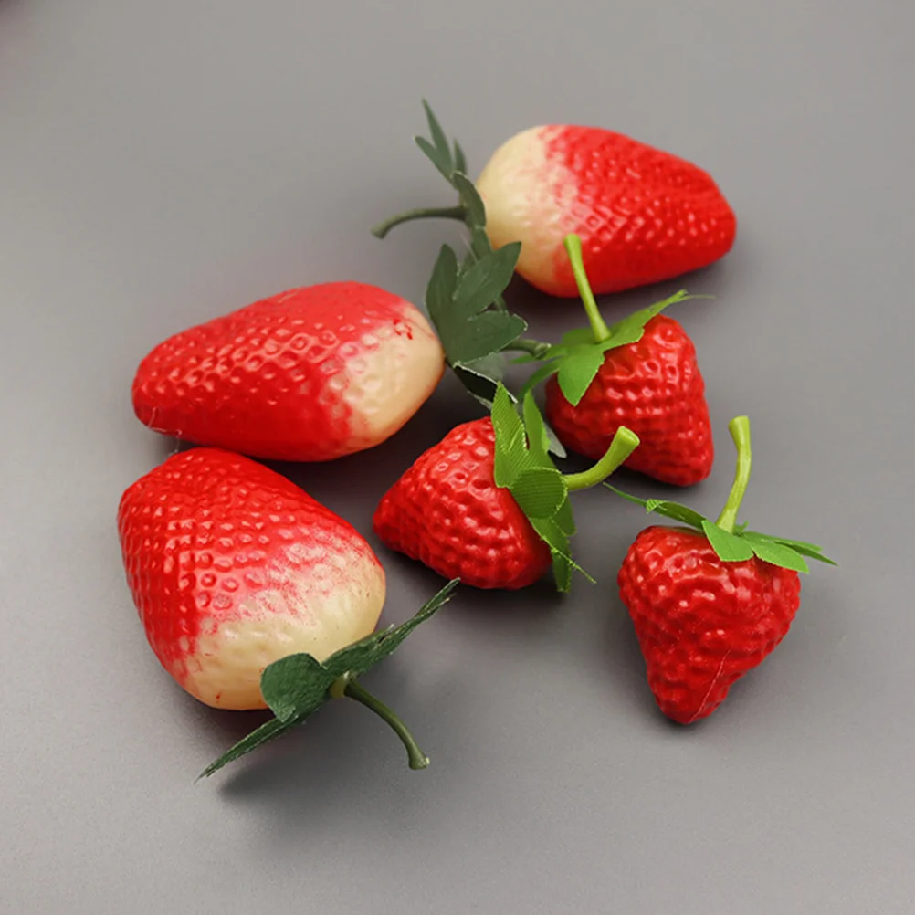 

12Pcs Artificial Strawberry Decor Simulation Lifelike Fake Fruits Home Display Photography Props Fruit Decor