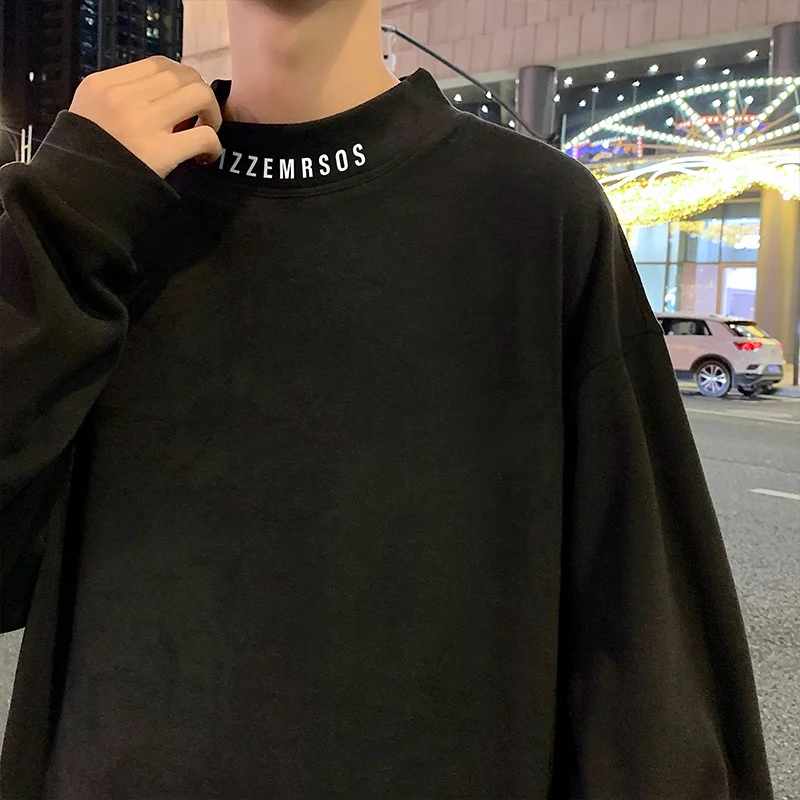 

Men's f-High Collar Long Sve Knitted Sweater German Velvet Spring Autumn New Sle Base Layer Inner Wear American Trend...