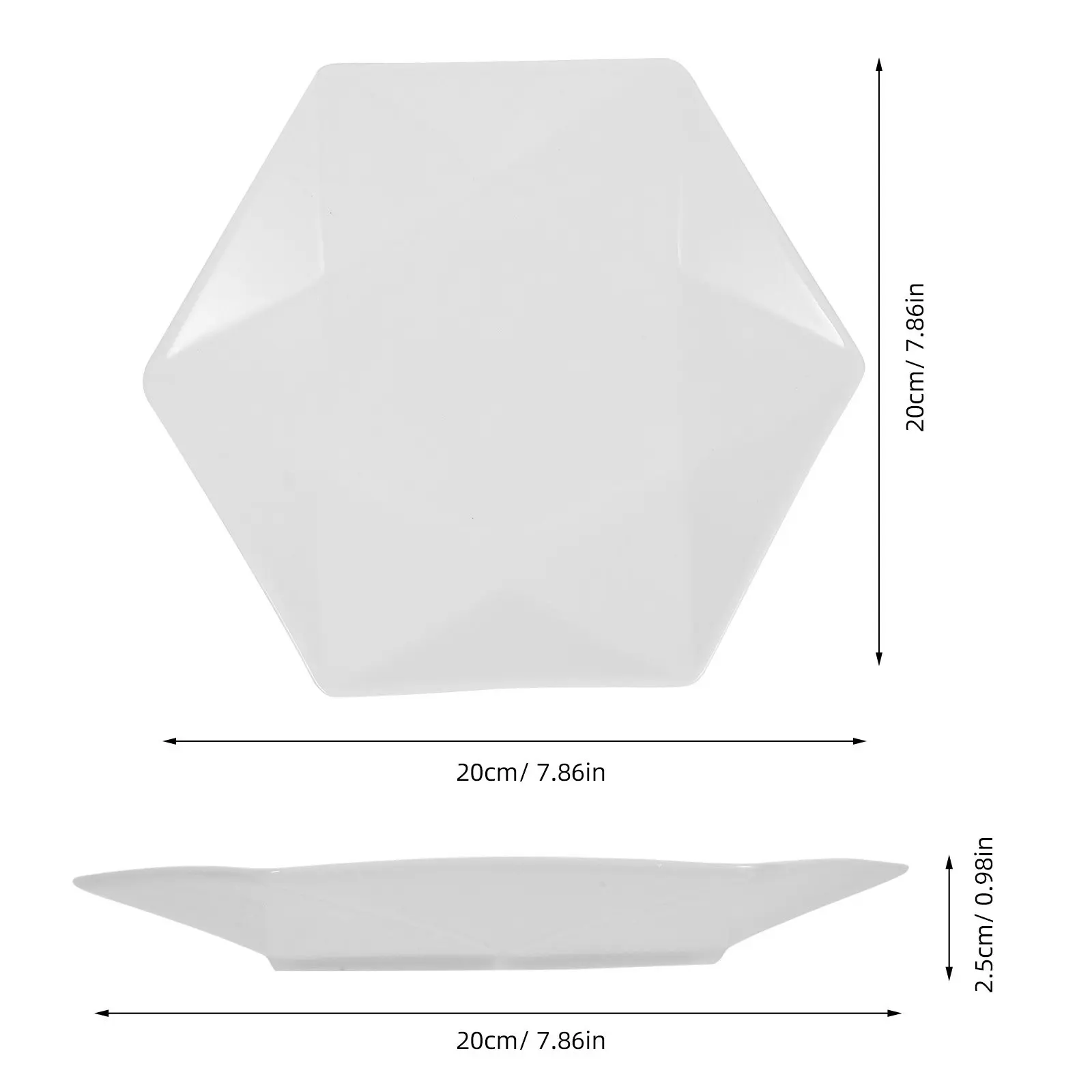 Hexagon Ceramic Plate Porcelain Food Dish Small Size Random Color Modern Geometric Breakfast Lunch Dinner Party Serving Tray