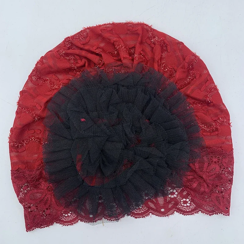 Summer Lace Under Hijab Cap for Muslim Women Flower Hijab Volumizer Scrunchie Islamic Headscarf Bonnet Female Head Wraps Turban