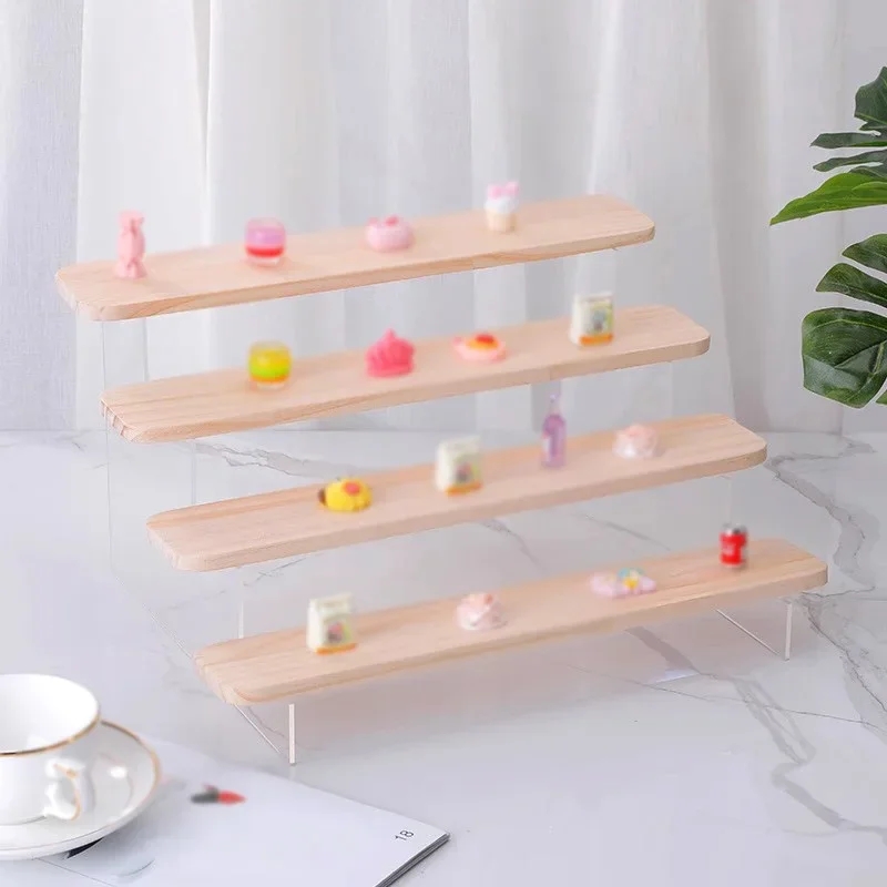 Multi-layer Display Stand Hand Model Cosmetic Display Storage Rack Perfume Jewelry Figure Acrylic Wood Ladder Organizer Shelf